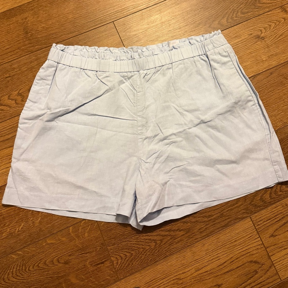Banana Republic Light Blue Women's All Elastic Waist Linen Blend Shorts